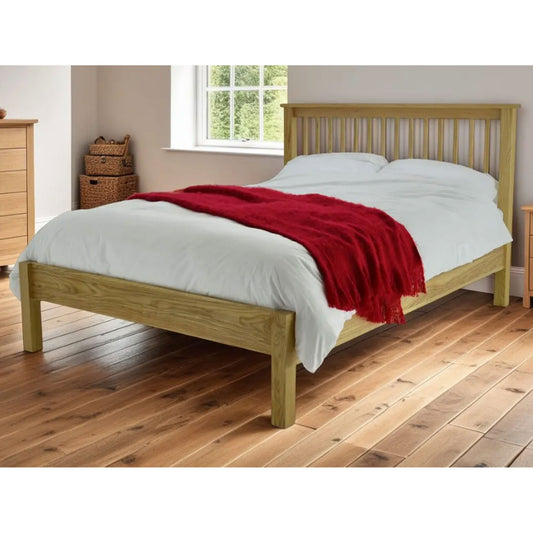 ASHBOURNE SOLID OAK BED WITH INTERNAL METAL FRAME